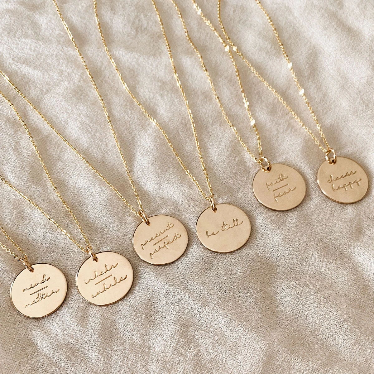 Be Still Inspired Necklace Simple Inspirational Disc Pendant Jewelry 15mm ,18inch