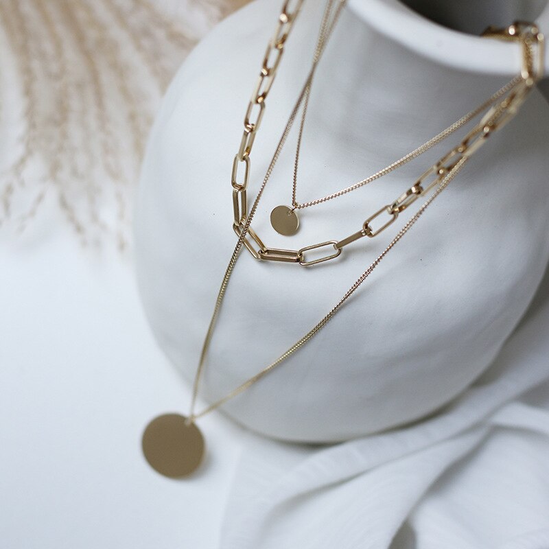 14K Gold Three-layer Necklace