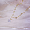 14k Plated Gold Double Layer Heart Necklace