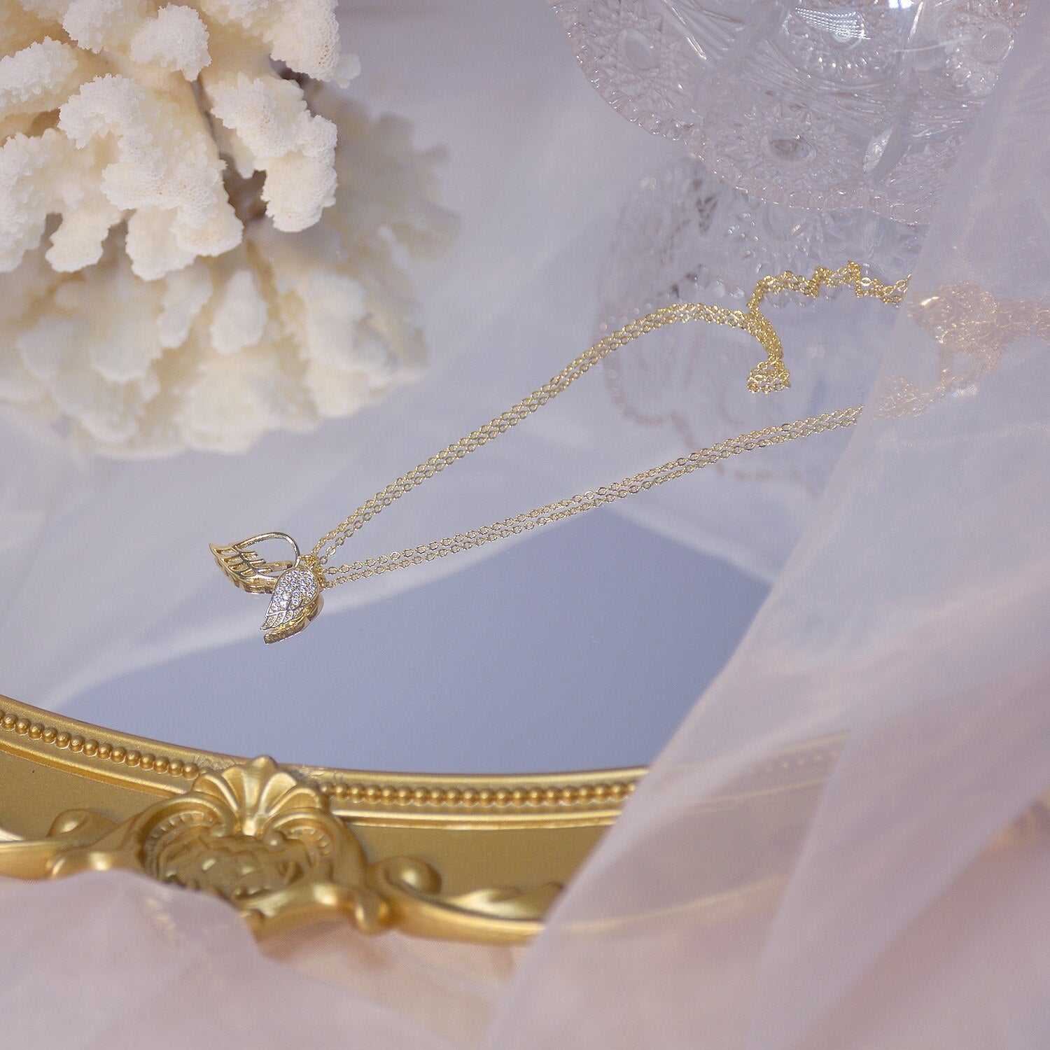 14k Gold Plated Wings Necklace