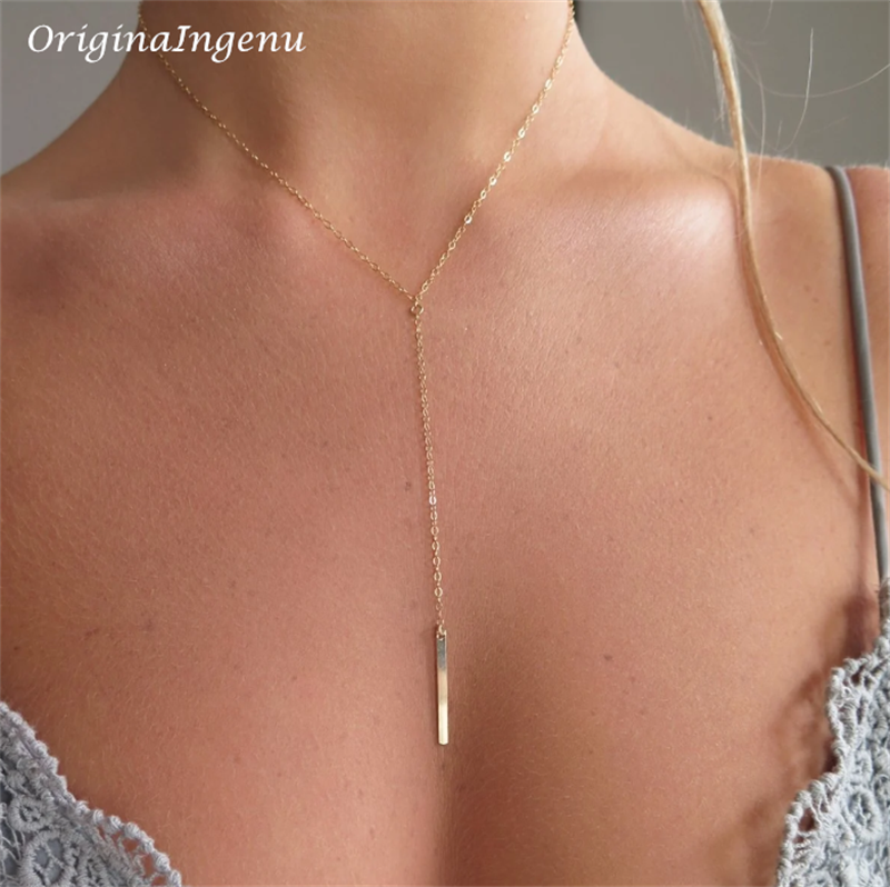 Bar Choker Necklace Handmade Jewelry  Boho Gold Filled Pendants Collier Femme Kolye Collares Necklace For Women