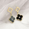 14K Gold Simple Clover Earrings