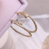 14K Real Gold Plating Fashion Jewelry Three-layer Zircon Nail Ring Elegant Women's Opening Adjustable Daily Work Accessories