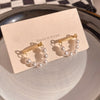 14K Gold Plated Geometric Pearl Earrings