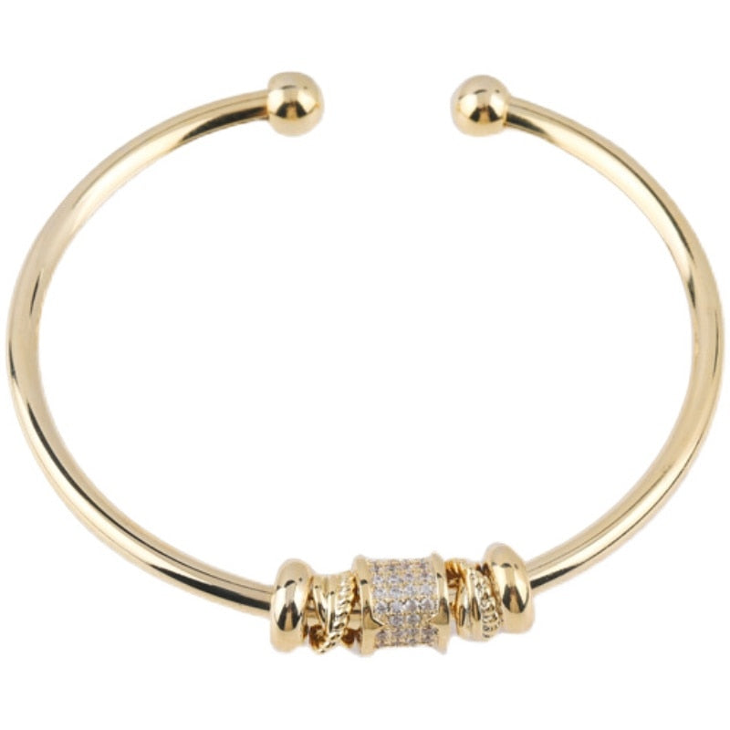 14K French High Sense Cylindrical Bracelet