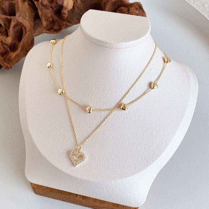 14k Real Gold Double Layer Necklace