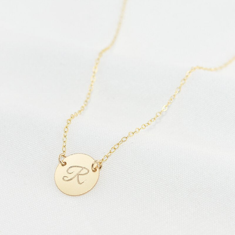 Coin Necklace Handmade Gold Choker Gold Filled Pendant  Boho Collier Femme Letter Necklace Kolye Collares Women Jewelry