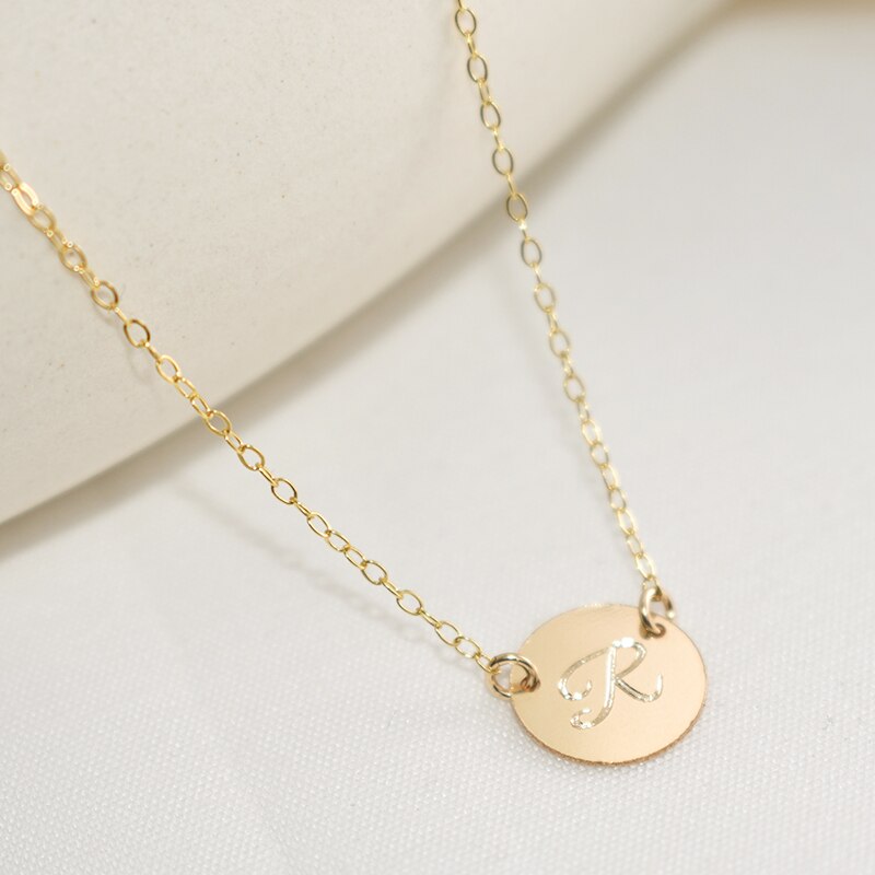 Coin Necklace Handmade Gold Choker Gold Filled Pendant  Boho Collier Femme Letter Necklace Kolye Collares Women Jewelry