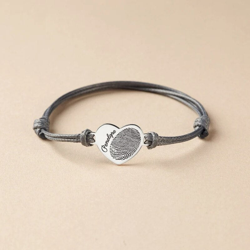 Customize Real Fingerprint Bracelets For Her Souvenirs Fingerprint Jewelry Fingerprint Heart Pendant Souvenir Best Holiday Gifts